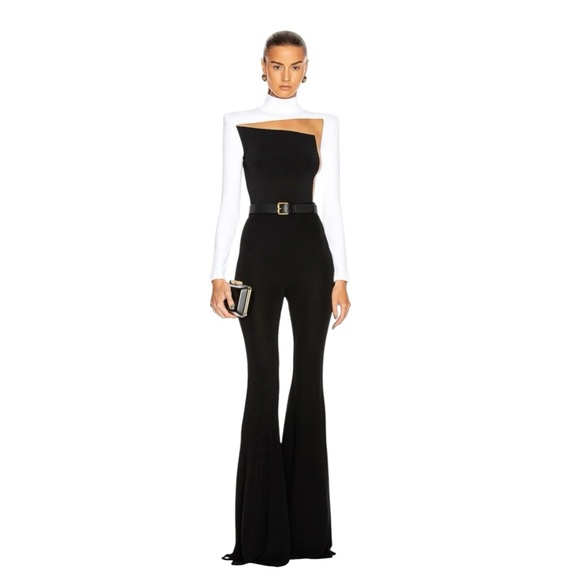 BALMAIN SHEER PANELED TURTLENECK BODYSUIT 42 10 - Picture 1 of 11